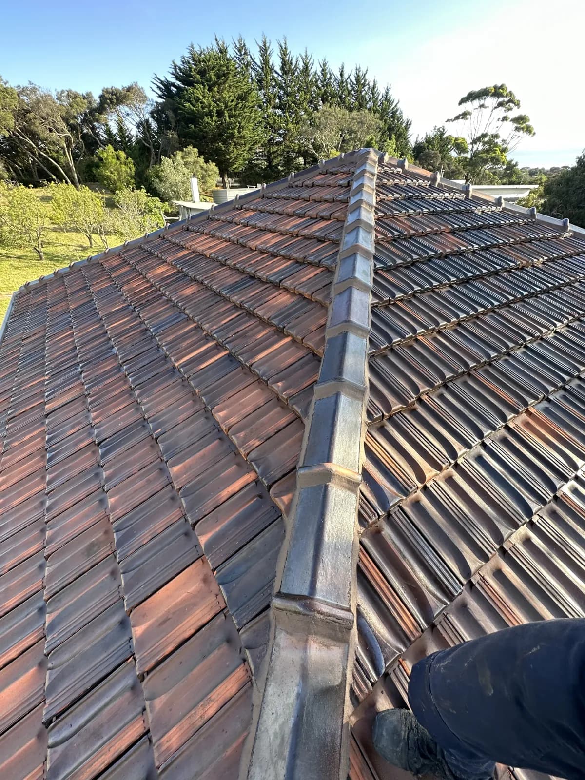Cranbourne East roof restoration project - before and after tile roof transformation