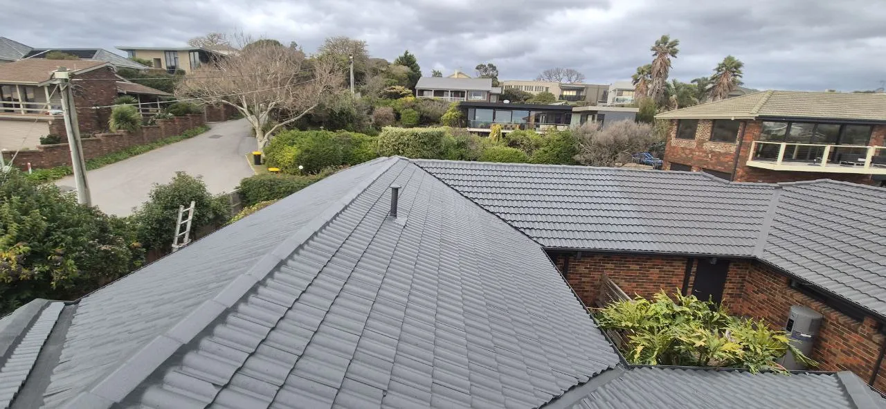 Professional roof restoration work in Frankston